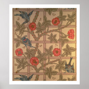 'Trellis' wallpaper design, 1864 Poster