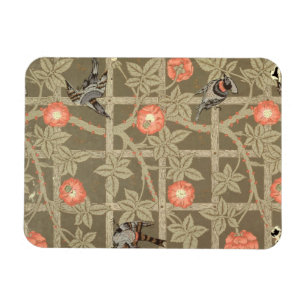 Trellis wallpaper design with a bottle green backg magnet
