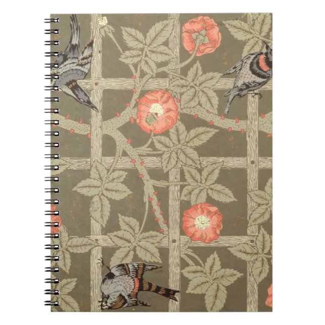 Trellis wallpaper design with a bottle green backg notebook (Front)