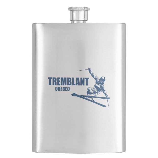 Tremblant Quebec Skier Hip Flask (Front)