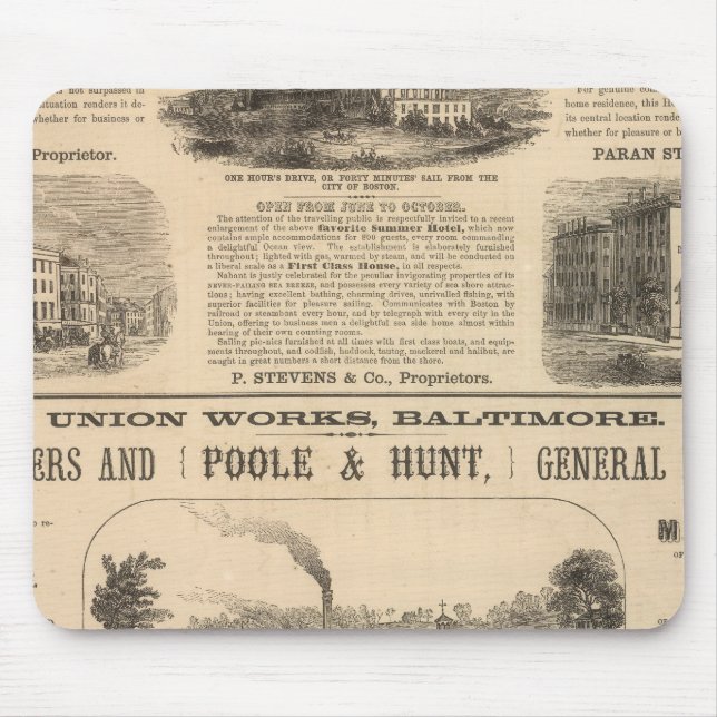 Tremont House, Boston hotel Nahant House Mouse Mat (Front)