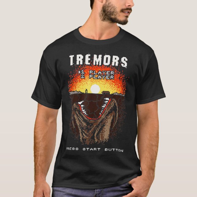 Tremors Video Game Start Menu Pixel Art  T-Shirt (Front)