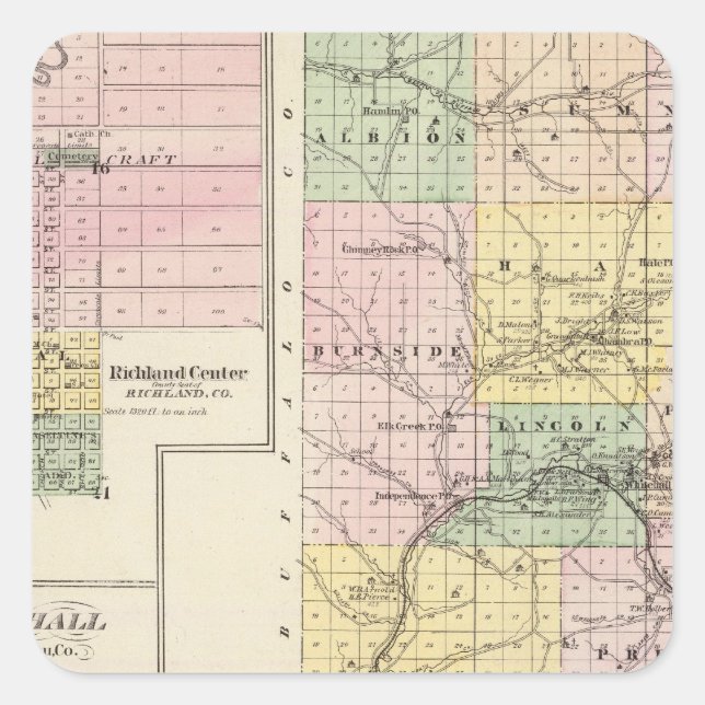 Trempealeau County, Wisconsin Square Sticker (Front)