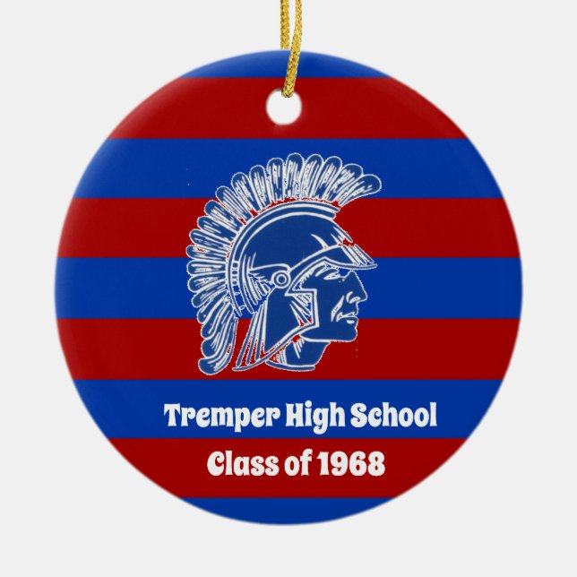 Tremper Trojan Kenosha Wisconsin Ceramic Tree Decoration (Front)