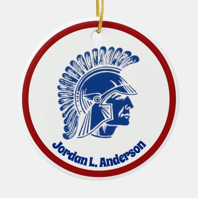 Tremper Trojan Kenosha Wisconsin Ceramic Tree Decoration (Front)