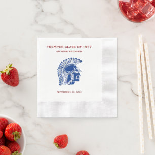 Tremper Trojan Reunion Graduation Blue Red Napkin