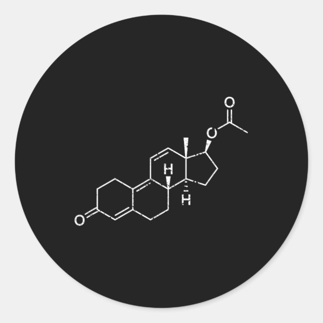 Trenbolone Steroid Molecule  Classic Round Sticker (Front)