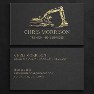 Trench Services Excavator Professional Business Card