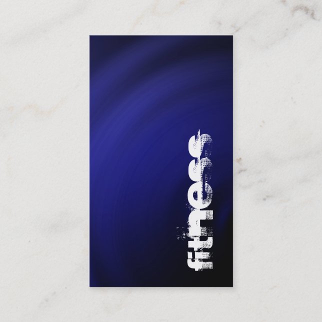 Trend Black Blue White Fitness Sport Business Card (Front)