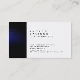Trend Black Blue White Plain Stylish Business Card