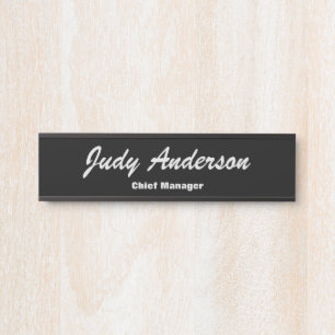 Trend Black Bold Professional Plain Modern Elegant Door Sign