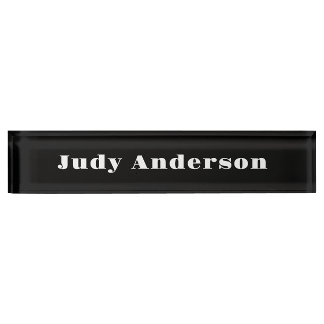 Trend Black Bold Professional Plain Modern Elegant Nameplate (Front)