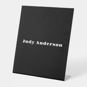 Trend Black Bold Professional Plain Modern Elegant Pedestal Sign