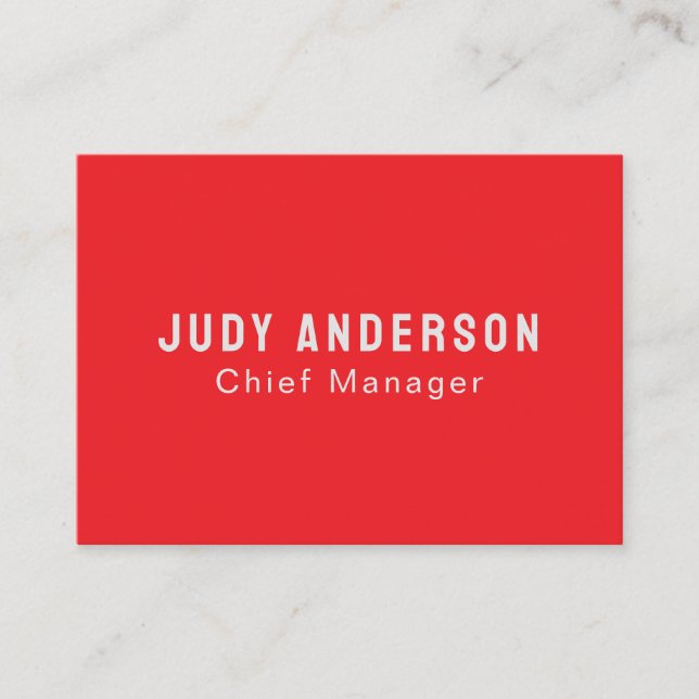 Trend Bright Red Professional Plain Modern Elegant Enclosure Card (Front)