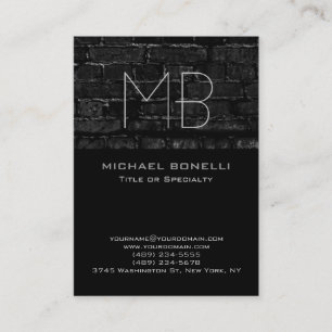 Trend chubby modern brick wall black business card