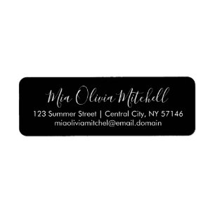 Trend Color Clasic Black Elegant Address Labels