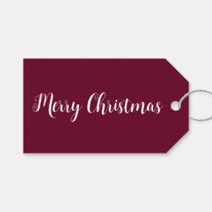 Trend Color Dark Burgundy Minimalist Gift Tags