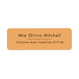 Trend Color Soft Orange Simple Address Labels