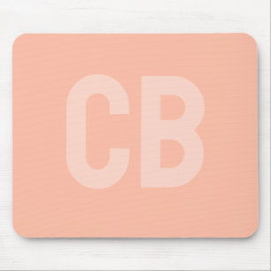 Trend Color Soft Peach Monogram Mousepad