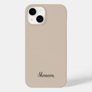Trend Color Soft Taupe Name Minimalist Case-Mate iPhone 14 Case