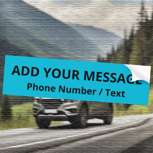 Trend Color Vivid Cyan Text Bumper Sticker