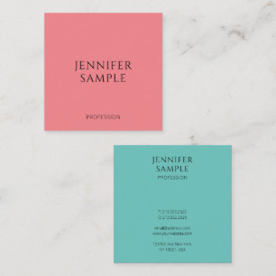 Trend Colors Customer Modern Elegant Template Square Business Card