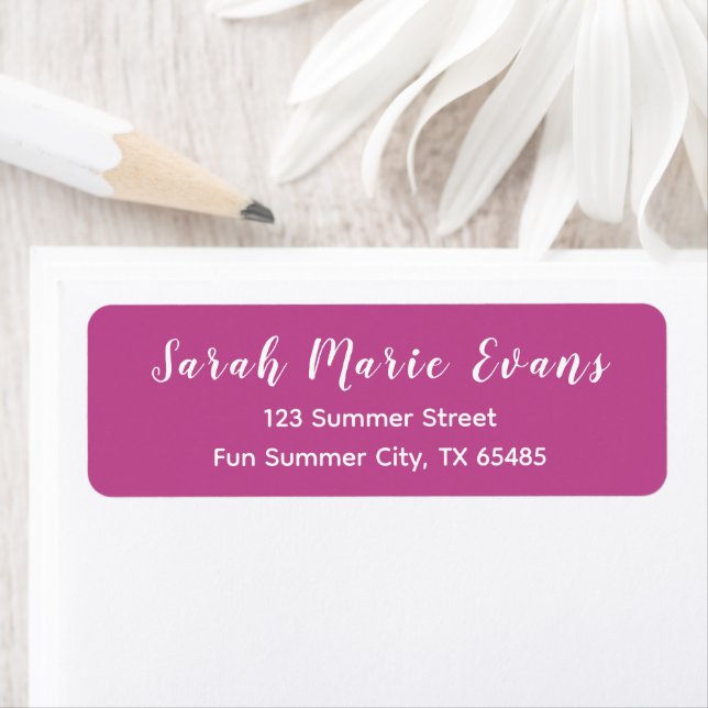 Trend Colour - Berry Pink Return Address Labels (Insitu)
