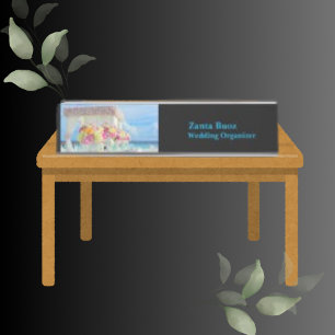 Trend Colour Black Wedding Organiser Desk Name Plate