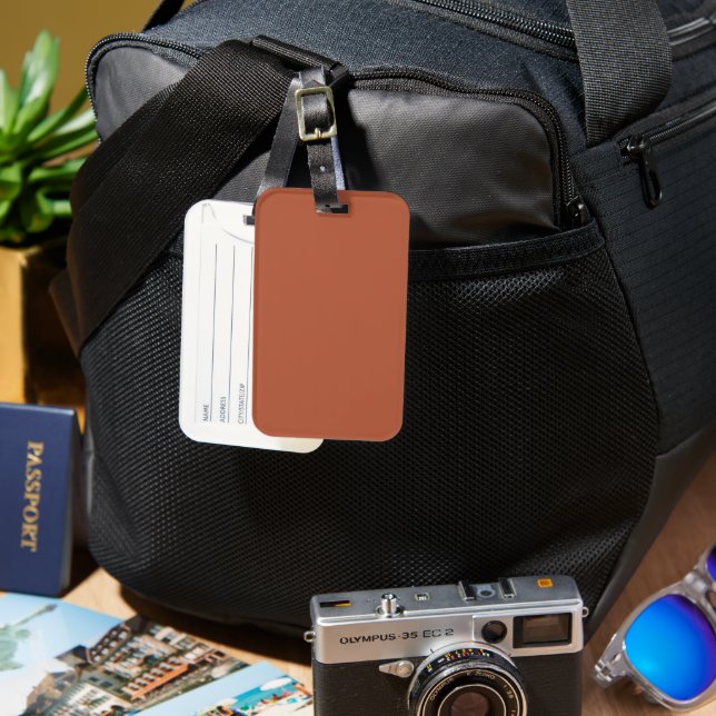Trend Colour - Burnt Copper Luggage Tag (Front & Back)