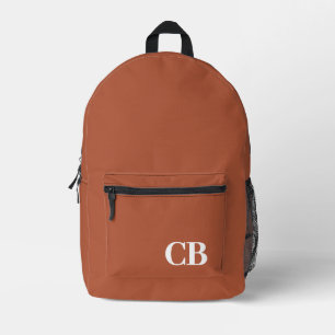 Trend Colour Burnt Copper Monogram Printed Backpac Backpack
