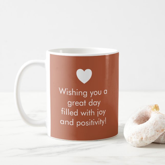 Trend Colour Burnt Copper - Name / Positivity Mug (With Donut)