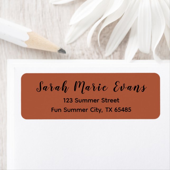 Trend Colour - Burnt Copper Return Address Labels (Insitu)