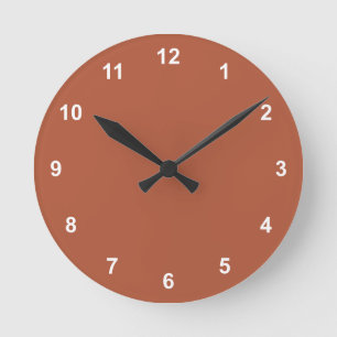 Trend Colour Burnt Copper Round Clock With Number