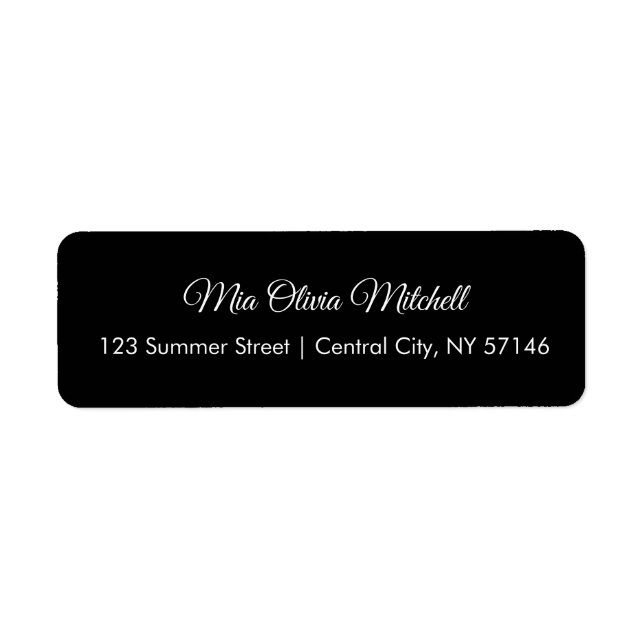 Trend Colour Classic Black Script Address Labels (Front)