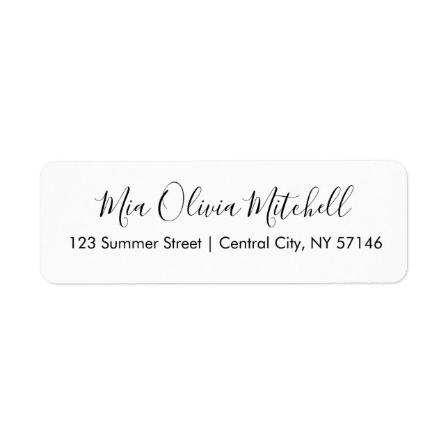 Trend Colour Classic White Elegant Address Labels (Front)