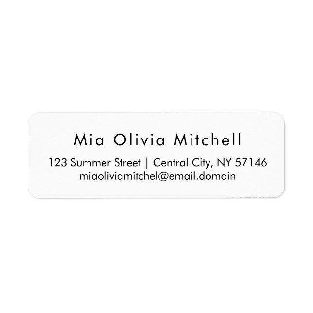 Trend Colour Classic White Modern Address Labels (Front)