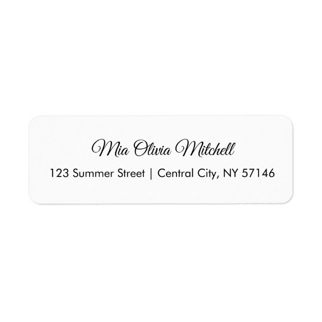 Trend Colour Classic White Script Address Labels (Front)