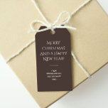 Trend Colour Coffee Brown Minimalist  Gift Tags<br><div class="desc">These elegant and solid coffee brown gift tags are the perfect way to add a touch of style and sophistication to your holiday gifts. The font used is both elegant and modern. You can customise the entire text, and if you don't need it, you can easily delete it. These dark...</div>