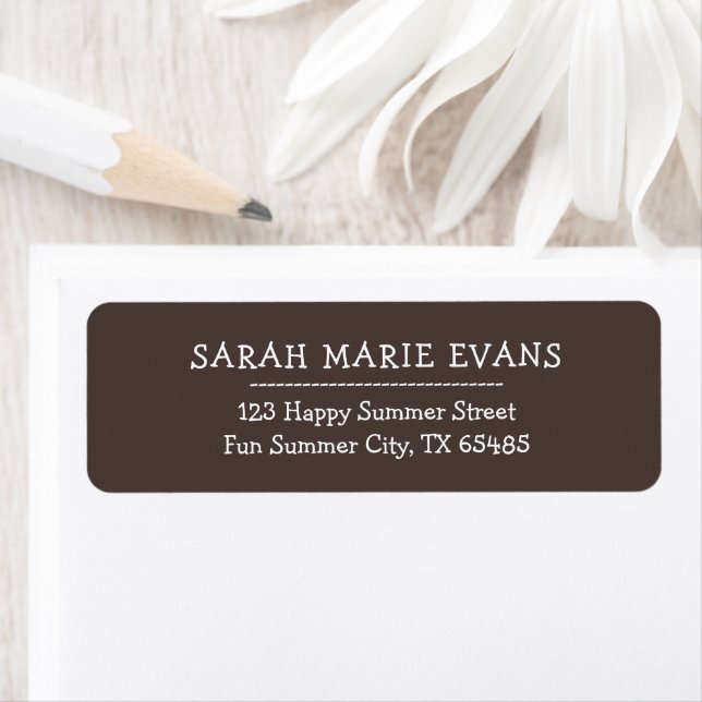 Trend Colour - Coffee Brown Return Address Labels (Insitu)