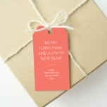 Trend Colour Coral Sunset Minimalist  Gift Tags<br><div class="desc">These elegant, solid coral sunset, cute custom christmas gift tags are the perfect way to add a touch of style and sophistication to your holiday gifts. The font used is both elegant and modern. You can customise the entire text, and if you don't need it, you can easily delete it....</div>