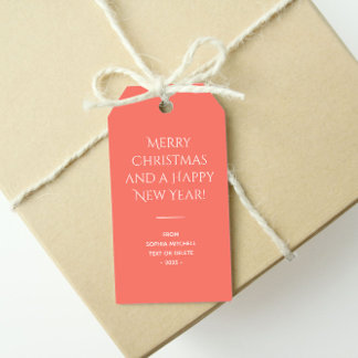 Trend Colour Coral Sunset Minimalist Gift Tags