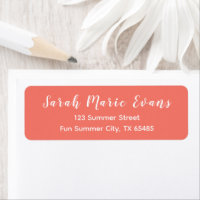 Trend Colour - Coral Sunset Return Address Labels