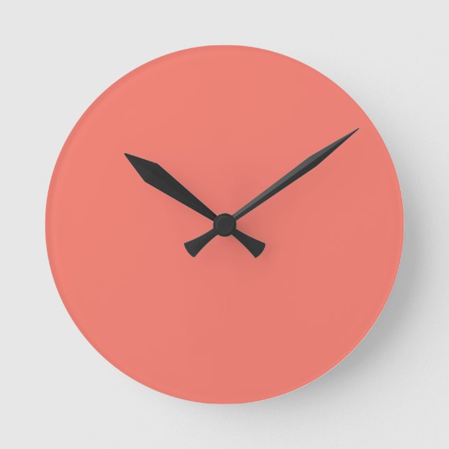 Trend Colour - Coral Sunset Round Clock (Front)