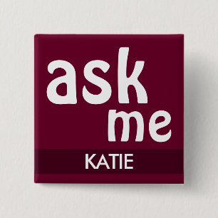 Trend Colour Dark Burgundy - Ask Me & Name Button