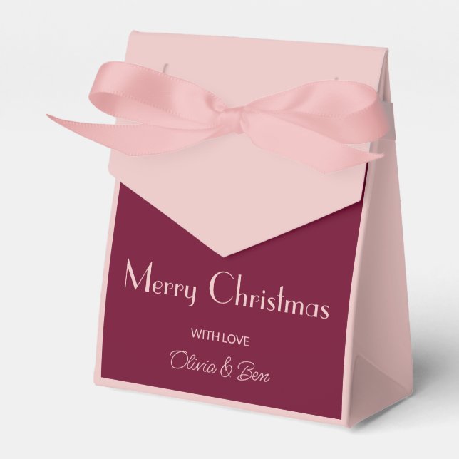 Trend Colour Dark Burgundy Favour Box (Front Side)