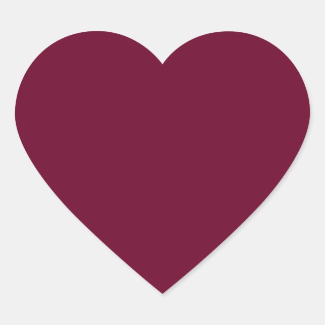 Trend Colour Dark Burgundy Heart Sticker (Front)