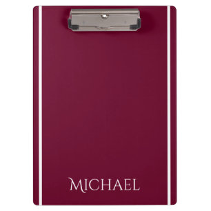 Trend Colour - Dark Burgundy Name Clipboard