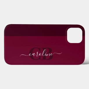 Trend Colour - Dark Burgundy Script iPhone 13 Case