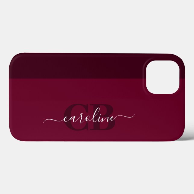 Trend Colour - Dark Burgundy Script Case-Mate iPhone Case (Back (Horizontal))
