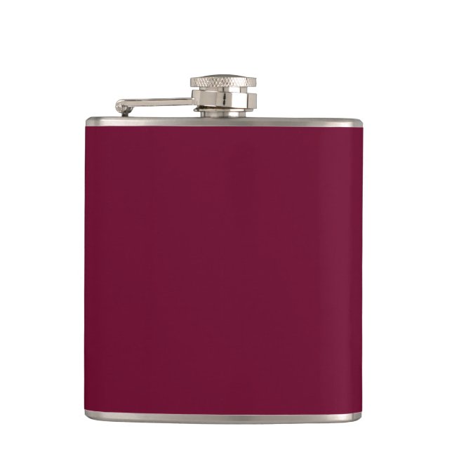 Trend Colour - Dark Burgundy Vinyl Wrapped Flask (Front)